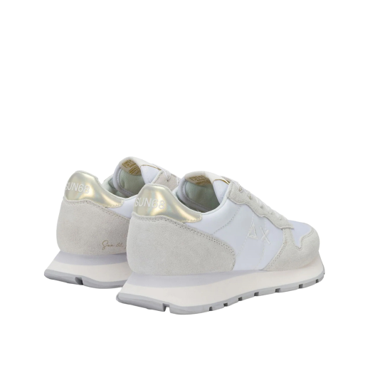 SCARPE SUN68 DONNA SNEAKER ALLY GOLD SILVER SUEDE E NYLON BIANCO Z36202