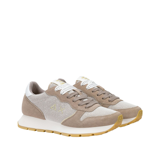 SCARPE SUN68 DONNA SNEAKER ALLY GLITTER SUEDE E NYLON STONE Z36203