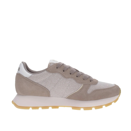 SCARPE SUN68 DONNA SNEAKER ALLY GLITTER SUEDE E NYLON STONE Z36203